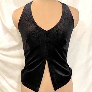 Charlotte Russe - Black Shimmer Halter Top, Medium